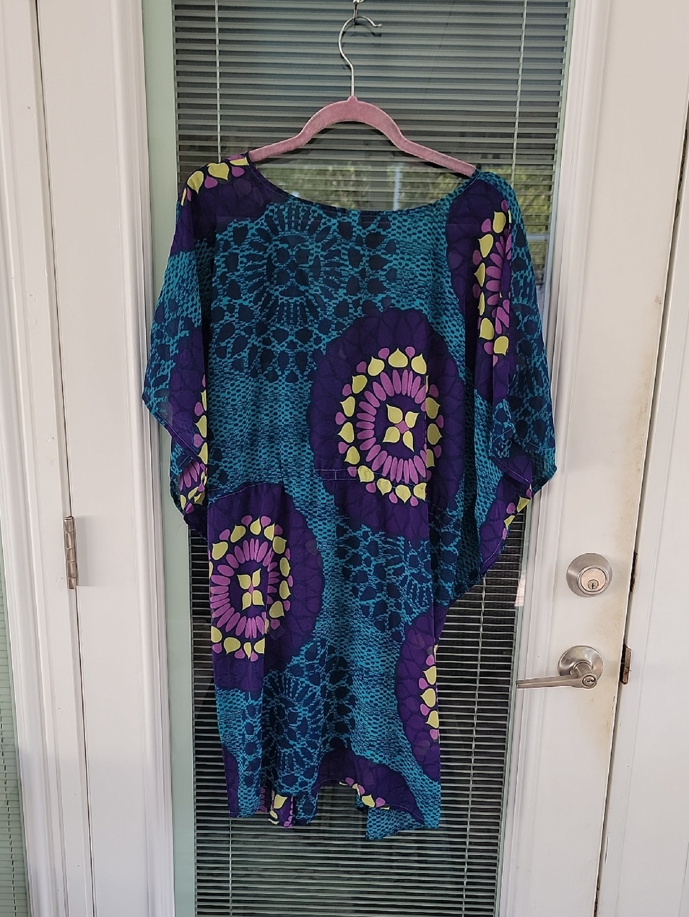 Old Navy Vibrant Purple Teal Floral Print Swim Cover Up Sz XXL - Picture 5 of 9